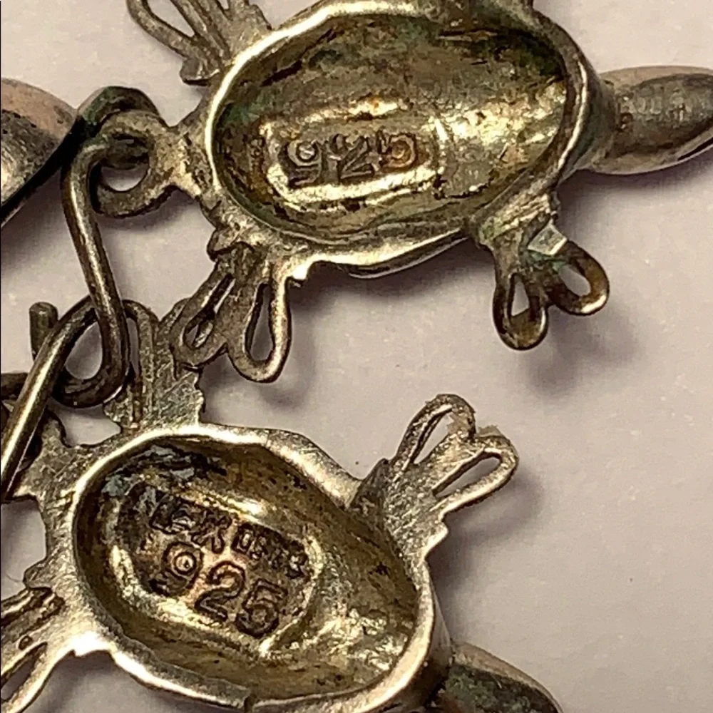 Sterling Silver handmade sea turtle earrings - Picture 6 of 9